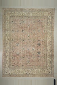 Turkish Carpet Rug 9x12 Shining White,Hemp Carpet Rug 10x13 Oversize Vintage Oushak Carpet Rug. 303,402