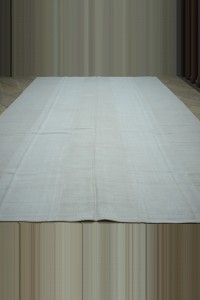 10x13 Primitive Plain White Hemp Kilim Rug. 313,390 - Turkish Hemp Rug $i