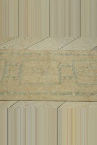 3x14 Blue Beige Vintage Persian Rug Runner 89,430 - Turkish Rug Runner $i