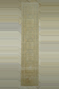 3x14 Blue Beige Vintage Persian Rug Runner 89,430 - Turkish Rug Runner $i