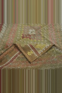 6,4x10 Brown Goat Hair Embroidered Kilim Rug. 195,298 - Turkish Kilim Rug $i