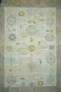 9x14 Oushak Pattern Shining White Hemp Rug. 282,440