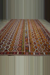 Oversized AntiqueTurkish Kilim Rug 10x14 306,427 - Turkish Kilim Rug $i