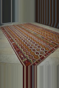 Oversized AntiqueTurkish Kilim Rug 10x14 306,427 - Turkish Kilim Rug $i