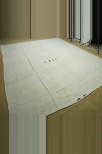 10x12 Plain White Hemp Kilim Rug. 310,366 - Turkish Hemp Rug  $i