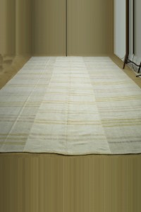 10x13 Modern Striped Beige Hemp Kilim Rug. 302,405 - Turkish Hemp Rug  $i