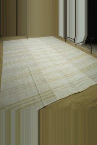 10x13 Modern Striped Beige Hemp Kilim Rug. 302,405 - Turkish Hemp Rug  $i