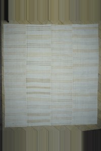 14x15 Square Size Minimalist Stripe Vintage Hemp Rug. 414,446