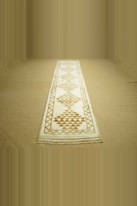 2,5x12 White And Brown Carpet Rug Runner 83,360 - Turkish Rug Runner  $i