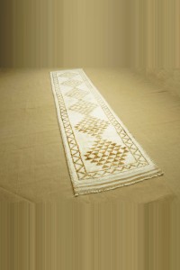 2,5x12 White And Brown Carpet Rug Runner 83,360 - Turkish Rug Runner  $i