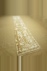 2,5x14 Natural Wool And Color Carpet Rug Runner 83,424 - Turkish Rug Runner  $i