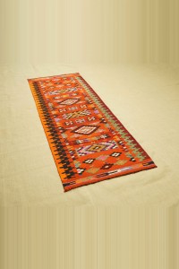 2,5x6,8 Flat Weave Kilim Rug Runner 75,203 - Turkish Rug Runner  $i