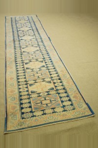 2,6x11 Wool Blue Oushak Rug Runner. 85,338 - Turkish Rug Runner  $i