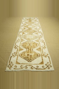 3x11,5 Natural Brown And White Carpet Rug Runner 98,349 - Turkish Rug Runner  $i