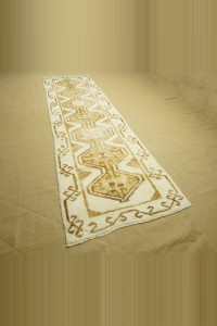 3x11,5 Natural Brown And White Carpet Rug Runner 98,349 - Turkish Rug Runner  $i