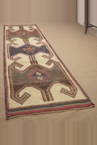 3x11 Wool Ethnic Pattern Rug Runner. 97,336 - Turkish Rug Runner  $i