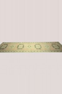 3x12 Feet Old Oushak Rug Runner 80,356 - Turkish Rug Runner  $i