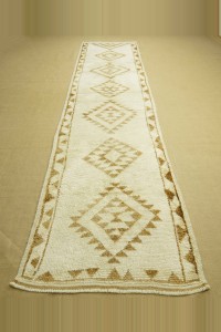 3x13 Brown And White Carpet Rug Runner 92,380 - Turkish Rug Runner  $i