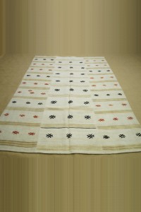 5.5x8.5 Embroidered Modern Hemp Kilim Rug. 165,255 - Turkish Hemp Rug  $i