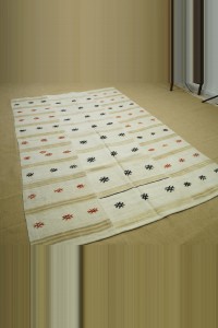 5.5x8.5 Embroidered Modern Hemp Kilim Rug. 165,255 - Turkish Hemp Rug  $i