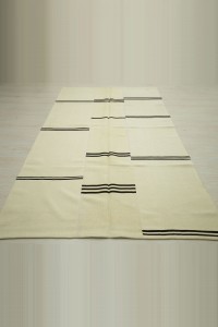 5x8 Broken Striped Wool Flat Weave Kilim Rug 145,250 - Turkish Natural Rug  $i