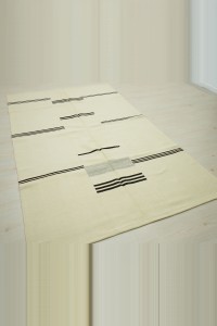 5x8 Broken Striped Wool Flat Weave Modern Rug 145,246 - Turkish Natural Rug  $i