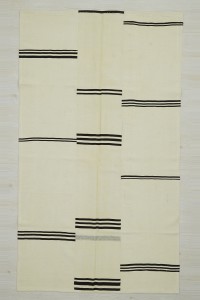 5x8 Broken Striped Wool Flat Weave Modern Rug  145,250 - Turkish Natural Rug  $i