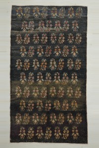 Turkish Carpet Rug 5x8 Faded Black Old Kula Carpet Rug 150,266