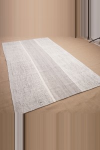 5x9 Cotton Kilim Rug. 158,263 - Grey Turkish Rug  $i