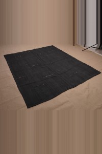 6,4x7,5 Overdye Black Hemp Rug 194,230 - Turkish Hemp Rug  $i