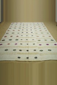 6.6x10 Embroidered Organic Hemp Rug. 203,305 - Turkish Hemp Rug  $i