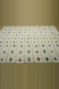 6.6x10 Embroidered Organic Hemp Rug. 203,305 - Turkish Hemp Rug  $i