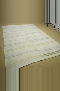 6.6x10 Modern Stripe Hemp Kilim Rug. 198,302 - Turkish Hemp Rug  $i