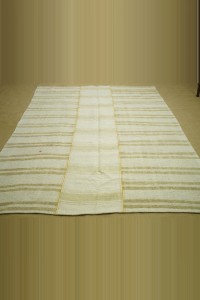 6.6x8.6 Stripe Pattern Hemp Kilim Rug 198,263 - Turkish Hemp Rug  $i