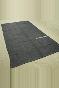 6x10 Mid Century Modern Black Hemp Rug 189,308 - Turkish Hemp Rug  $i