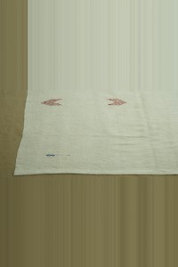 7x11 Feet Arrow Embrodiery on Hemp Rug 197,336 - Turkish Hemp Rug  $i