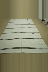 7x11 Mid Century Modern Black And White Hemp Rug 203,347 - Turkish Hemp Rug  $i