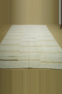 7x11 Modern Striped Hemp Kilim Rug 227,320 - Turkish Hemp Rug  $i