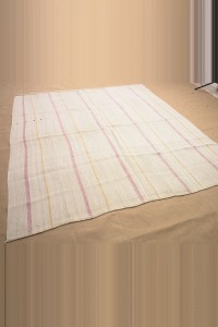 7x7 Stripe Hemp Kilim Rug. 200,221 - Turkish Hemp Rug  $i