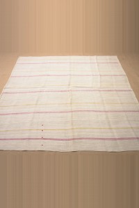 7x7 Stripe Hemp Kilim Rug. 200,221 - Turkish Hemp Rug  $i