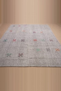 7x9 Grey Kilim Rug. 206,260 - Grey Turkish Rug  $i