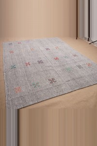 7x9 Grey Kilim Rug. 206,260 - Grey Turkish Rug  $i