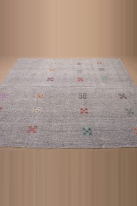 7x9 Grey Kilim Rug. 206,260 - Grey Turkish Rug  $i