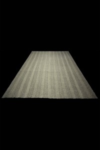 8x10 Feet Natural Striped Grey Rug 228,295 - Grey Turkish Rug  $i