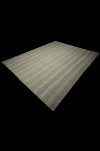 8x10 Feet Natural Striped Grey Rug 228,295 - Grey Turkish Rug  $i