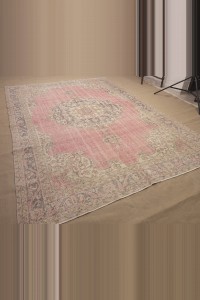 8x10 Salmon Pink Oushak Rug 225,314 - Oushak Rug  $i