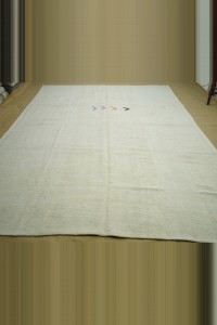 8x11 Plain White Hemp Kilim Rug 246,340 - Turkish Hemp Rug  $i