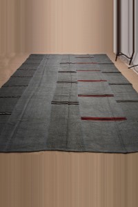 9x12 Overdye Grey Hemp Kilim Rug 280,360 - Turkish Hemp Rug  $i