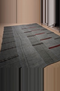 9x12 Overdye Grey Hemp Kilim Rug 280,360 - Turkish Hemp Rug  $i