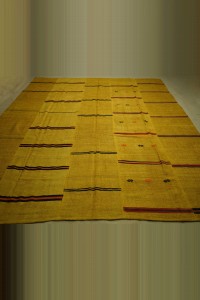 9x12 Overdye Saffron Hemp Kilim Rug 290,354 - Turkish Hemp Rug  $i